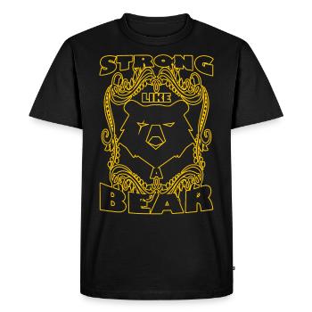 Fort comme un ours - T-shirt Premium bio Homme - noir - Devant - Nico (187cm)