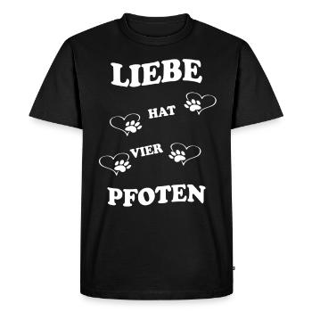 L’amour a quatre pattes - T-shirt Premium bio Homme - noir - Devant - Nico (187cm)
