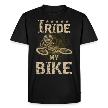 Ride my bike - Men's Premium Organic T-Shirt - black - Front - Nico (187cm)
