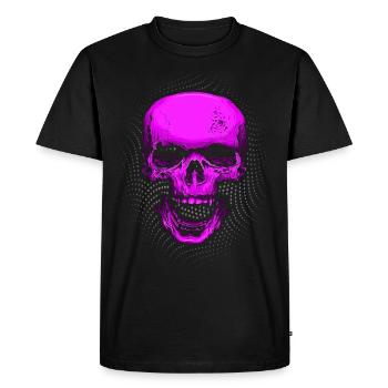 Tête de mort rose - T-shirt Premium bio Homme - noir - Devant - Nico (187cm)