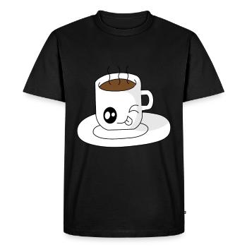 Tasse de café sucré avec la langue tendue - T-shirt Premium bio Homme - noir - Devant - Nico (187cm)