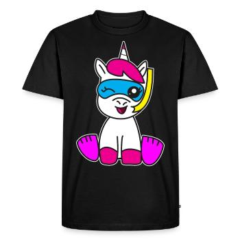 Licorne en cadeau de plongée tuba - T-shirt Premium bio Homme - noir - Devant - Nico (187cm)
