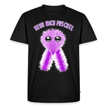 Call me Puschel Fluffy sweet Cuddly - Men's Premium Organic T-Shirt - black - Front - Nico (187cm)