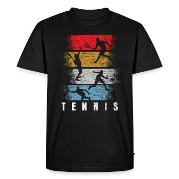 Tennis Retro Sport Ball Gift - Men's Premium Organic T-Shirt - black - Front - Nico (187cm)