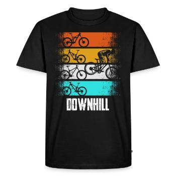 Downhill Retro - T-shirt Premium bio Homme - noir - Devant - Nico (187cm)