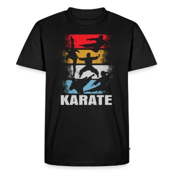 Karate Retro - Men's Premium Organic T-Shirt - black - Front - Nico (187cm)