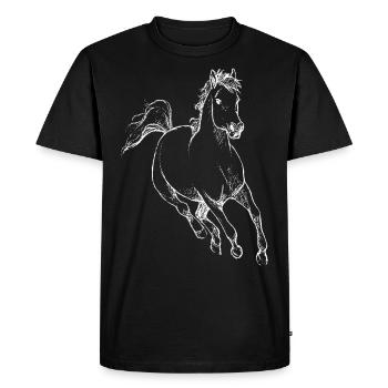 Cheval équitation Hobby Cadeau idée - T-shirt Premium bio Homme - noir - Devant - Nico (187cm)
