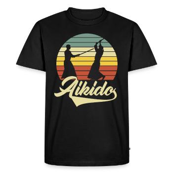 Aïkido - T-shirt Premium bio Homme - noir - Devant - Nico (187cm)