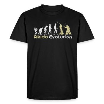 Aikido Martial Arts Evolution Gift - Men's Premium Organic T-Shirt - black - Front - Nico (187cm)