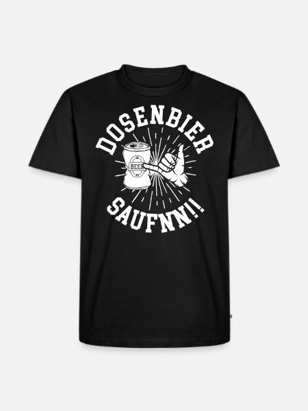 Dosenbier Saufnn!! - Männer Premium Bio T-Shirt - Schwarz