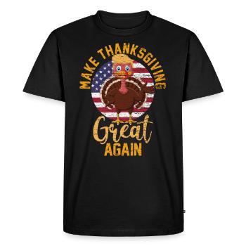 Thanksgiving Donald  Amérique - T-shirt Premium bio Homme - noir - Devant - Nico (187cm)