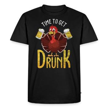 Thanksgiving Turkey Holiday - Men's Premium Organic T-Shirt - black - Front - Nico (187cm)