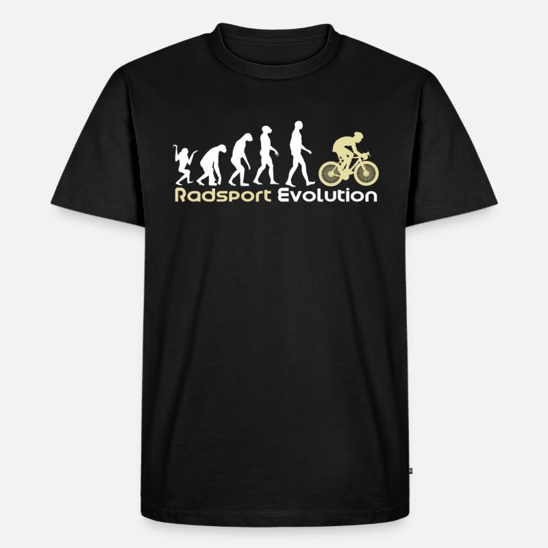 Radsport Evolution - Männer Premium Bio T-Shirt - Schwarz