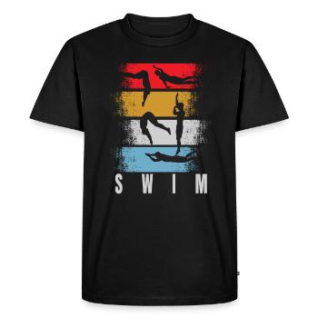 Rétro de natation - T-shirt Premium bio Homme - noir - Devant - Nico (187cm)