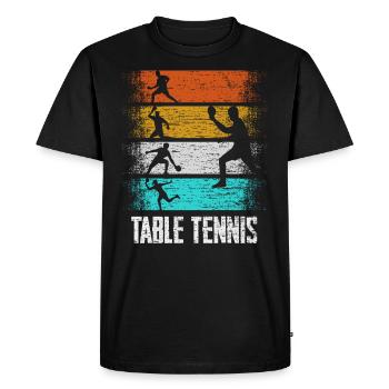 Tennis de table ping-pong rétro - T-shirt Premium bio Homme - noir - Devant - Nico (187cm)