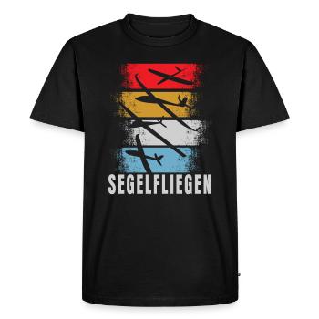 Segelfliegen Retro - Männer Premium Bio T-Shirt - Schwarz - Vorne - Nico (187cm)