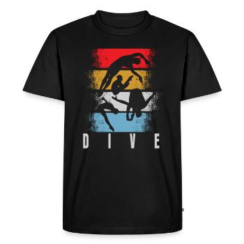 Plongée rétro - T-shirt Premium bio Homme - noir - Devant - Nico (187cm)