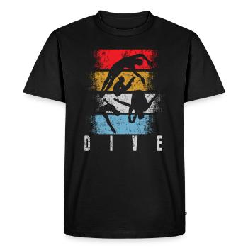 Plongée Plongée Rétro - T-shirt Premium bio Homme - noir - Devant - Nico (187cm)
