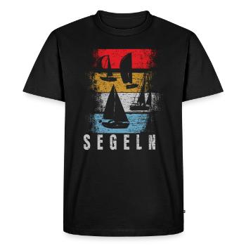 Sailing Retro - Men's Premium Organic T-Shirt - black - Front - Nico (187cm)