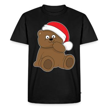 The cute Christmas bear Christmas Teddy Bear - Men's Premium Organic T-Shirt - black - Front - Nico (187cm)