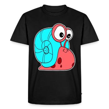 Petite escargot enfants idée cadeau mignon mignon - T-shirt Premium bio Homme - noir - Devant - Nico (187cm)