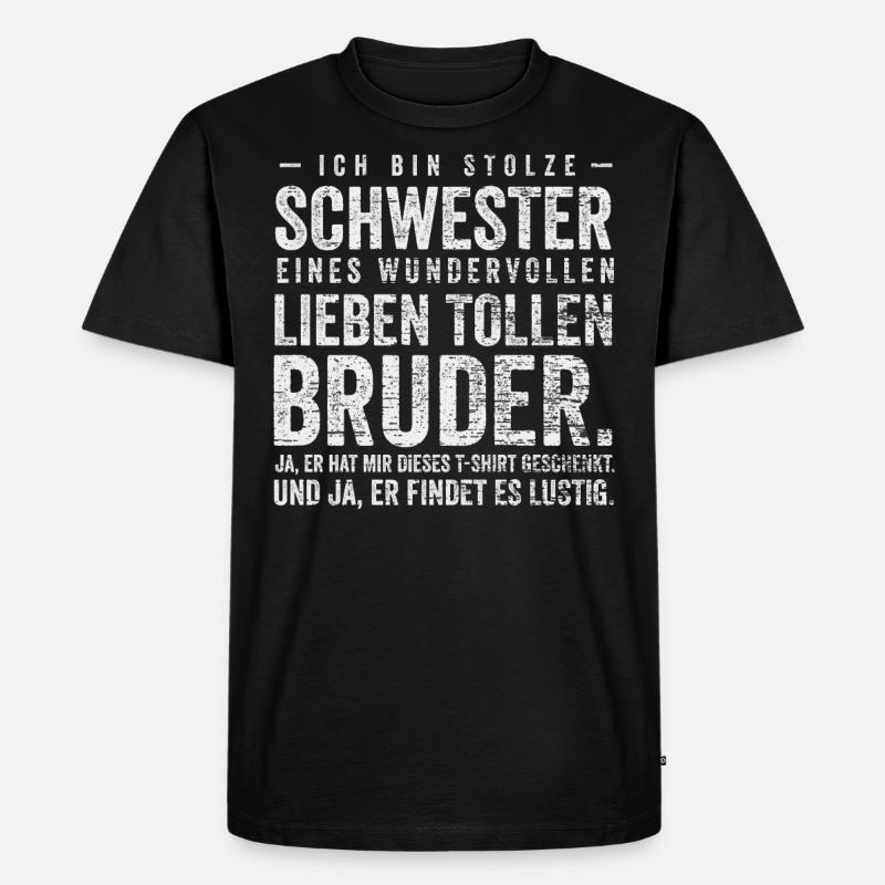 Stolze Schwester - Männer Premium Bio T-Shirt - Schwarz