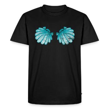 Mermaid shells breast - Men's Premium Organic T-Shirt - black - Front - Nico (187cm)