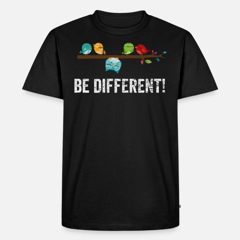 Vogel Lustig - Männer Premium Bio T-Shirt - Schwarz