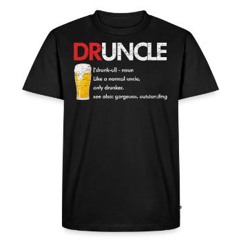 Oncle parrain parrain de boire de la bière - T-shirt Premium bio Homme - noir - Devant - Nico (187cm)