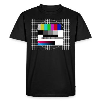 Modèle de test des années 90 télévision TV rétro - T-shirt Premium bio Homme - noir - Devant - Nico (187cm)