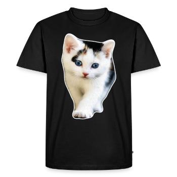 Idée cadeau chat chaton chat mignon chat - T-shirt Premium bio Homme - noir - Devant - Nico (187cm)