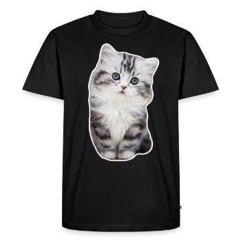 Chat de patte de velours mignon kitty kitty - T-shirt Premium bio Homme - noir - Devant - Nico (187cm)