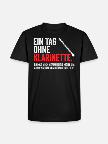 Klarinette Blasinstrument - Männer Premium Bio T-Shirt - Schwarz
