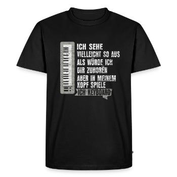 Keyboard Musik - Männer Premium Bio T-Shirt - Schwarz - Vorne - Nico (187cm)