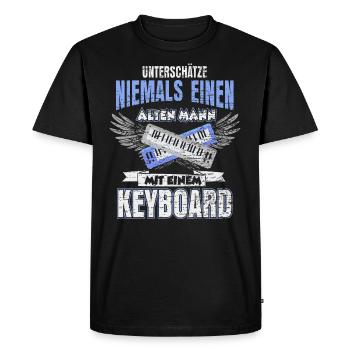 Keyboard Musiker - Männer Premium Bio T-Shirt - Schwarz - Vorne - Nico (187cm)