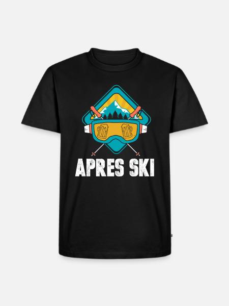 Vacances au ski après ski - T-shirt Premium bio Homme - noir