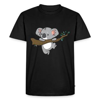 Koala - se bloque sur une branche - T-shirt Premium bio Homme - noir - Devant - Nico (187cm)