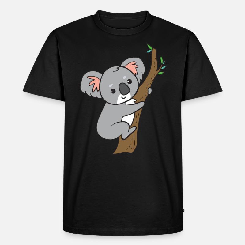 Koala - auf Baum - Männer Premium Bio T-Shirt - Schwarz