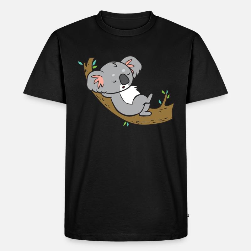 Koala - entspannt auf Ast - Männer Premium Bio T-Shirt - Schwarz