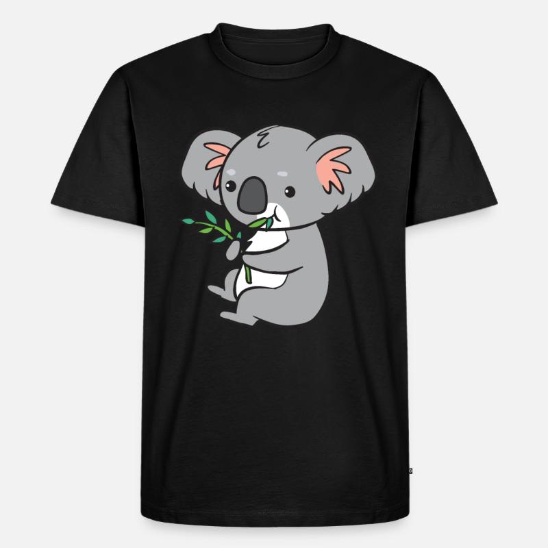 Koala - isst Eukalyptus - Männer Premium Bio T-Shirt - Schwarz