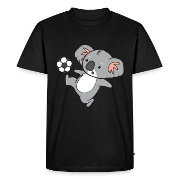 Koala - avec le football - T-shirt Premium bio Homme - noir - Devant - Nico (187cm)