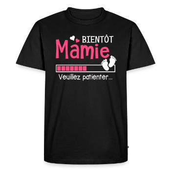 Bientôt Mamie Future Grand mère - T-shirt Premium bio Homme - noir - Devant - Nico (187cm)
