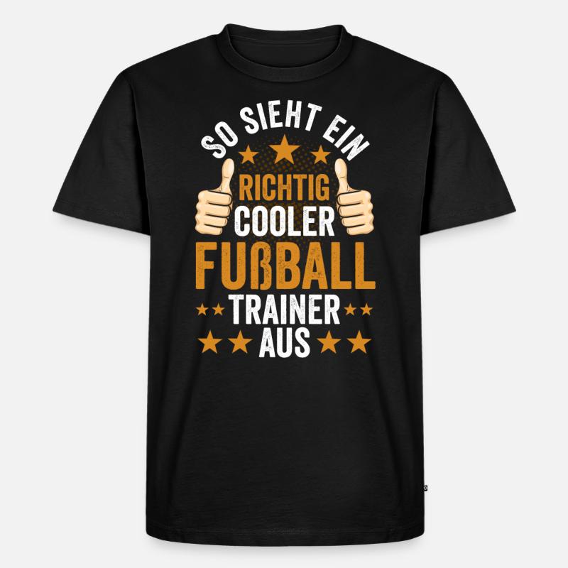 Fußball Trainer - Männer Premium Bio T-Shirt - Schwarz