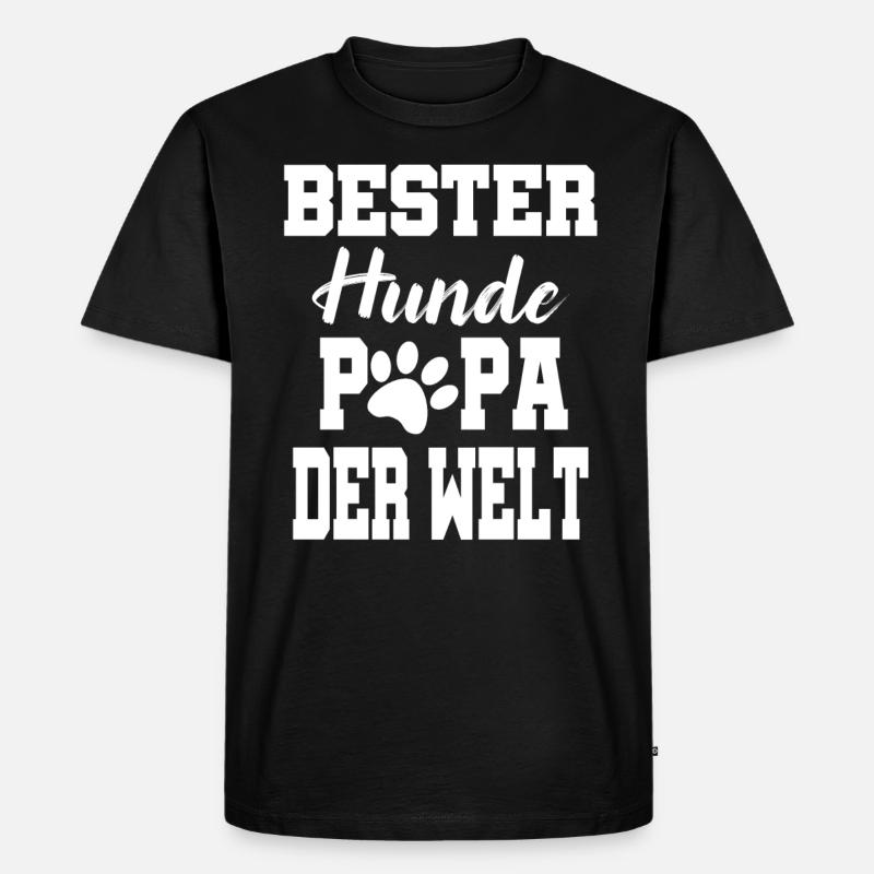 Hunde Papa Hund - Männer Premium Bio T-Shirt - Schwarz