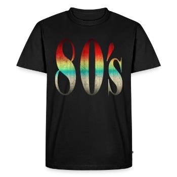 80s retro style - Men's Premium Organic T-Shirt - black - Front - Nico (187cm)