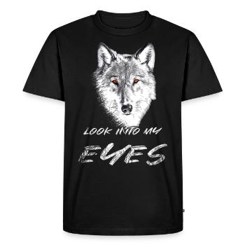 Wolf head with red eyes - Men's Premium Organic T-Shirt - black - Front - Nico (187cm)