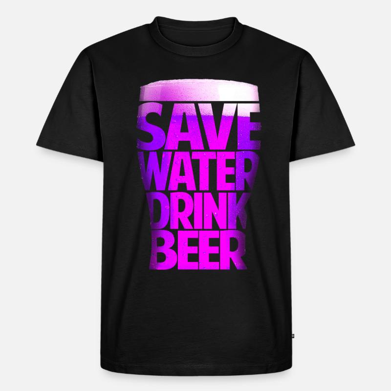 BEER - Männer Premium Bio T-Shirt - Schwarz