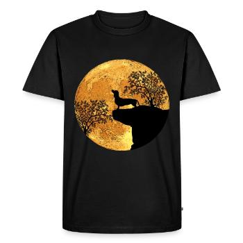 Teckel devant la lune - T-shirt Premium bio Homme - noir - Devant - Nico (187cm)