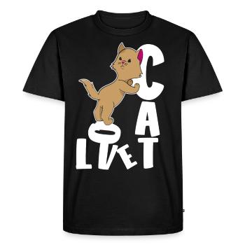 Chat mignon avec amour - T-shirt Premium bio Homme - noir - Devant - Nico (187cm)
