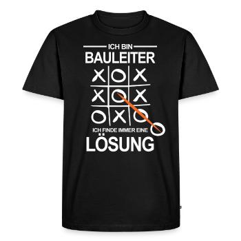 Bauleiter Handwerk - Männer Premium Bio T-Shirt - Schwarz - Vorne - Nico (187cm)